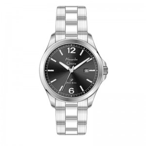 Alexandre Christie AC 1029 Silver Black Man Steel MDBSSBA